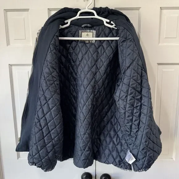 Legendary Whitetails Mens Shirt Jacket Blue Plaid Flannel Maplewood Hooded 3XL